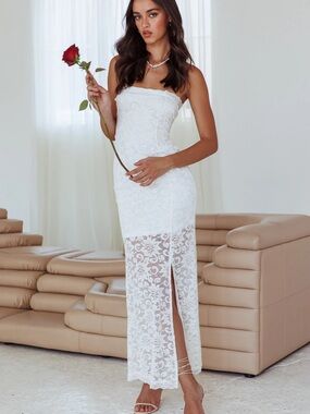 Must be love strapless lace dress